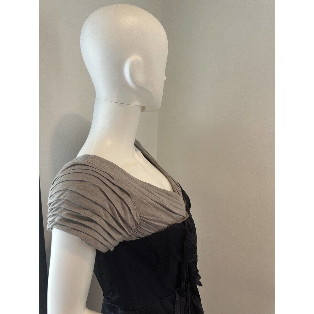 BCBG Womens Runway Dress Blue Gray Dress Size 6 NWT $418 - Picture 4 of 15